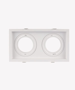 Spot duplo recuado embutido direcionável AR70 retangular branco