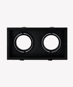 Spot duplo recuado embutido direcionável AR70 retangular preto