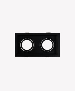 Spot duplo recuado embutido direcionável PAR20 retangular preto